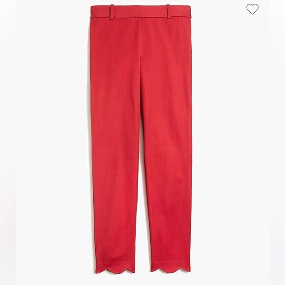 NWT! Sz 6 J Crew Pants Ankle Cropped Scalloped-hem Winnie pant in stretch cotton - Picture 1 of 16